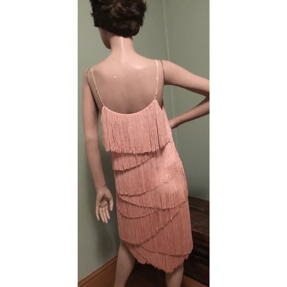 Haute Hippie Peach Rayon/Silk Fringe Flapper DRESS Roaring 20s/Gatsby Sz XS - Picture 5 of 9